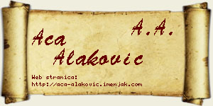 Aca Alaković vizit kartica